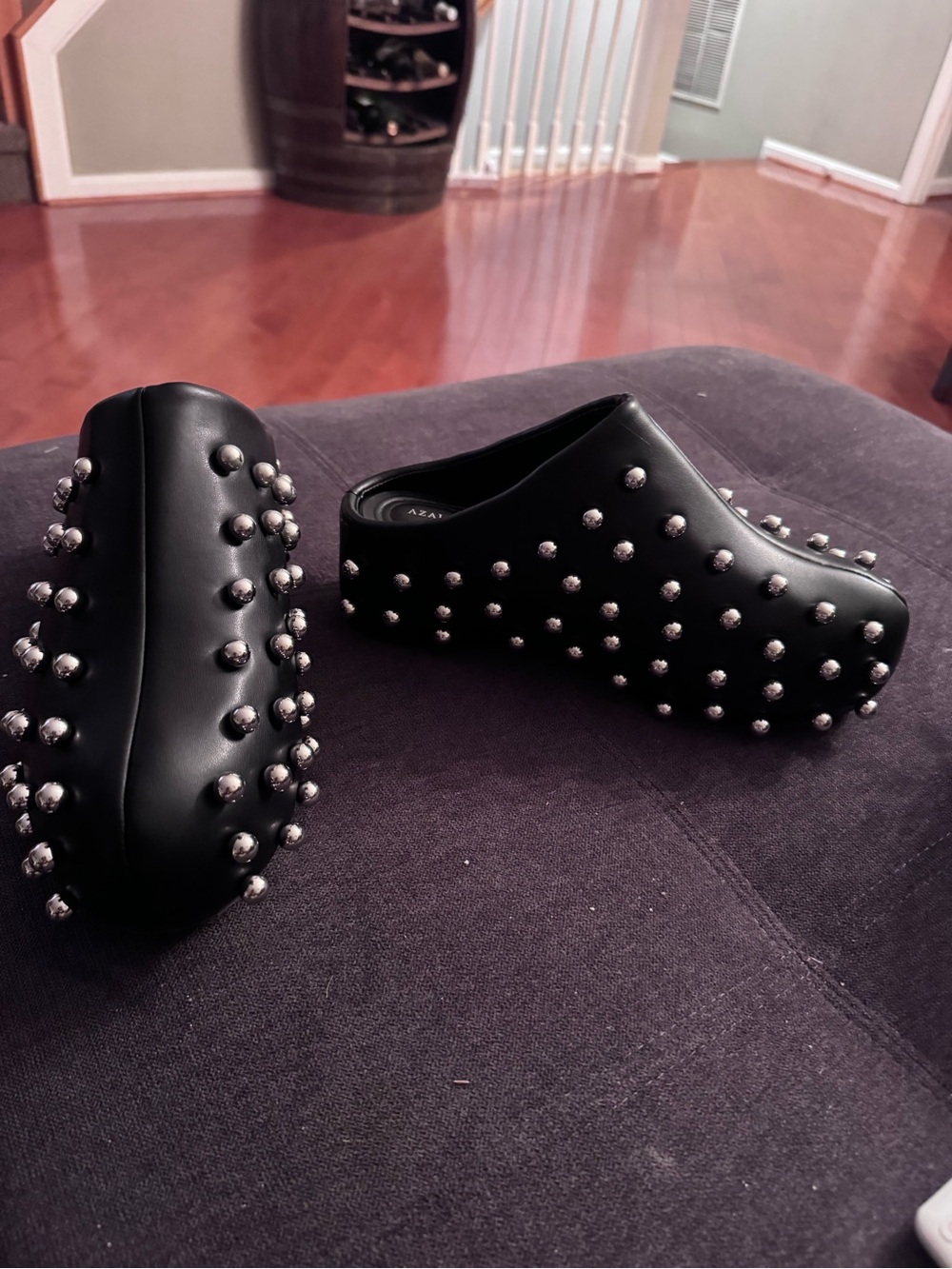 Azalea Wang Black Studded Mule Clogs - Picture 5 of 6